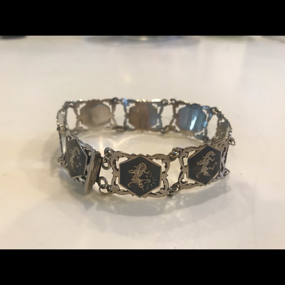 Sterling Silver Siam Bracelet